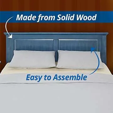 Mantua Arcadia Wood Headboard (Twin, Vibrant Blue)