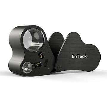 EnTeck Jewelers Loupe: 30X 60X Dual Lens Illuminated Magnifier