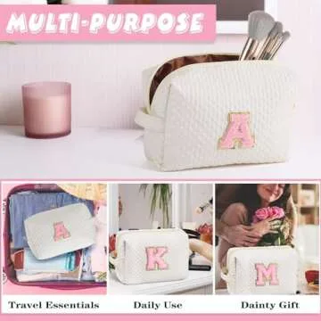 Personalized Initial Makeup Bag for Gifts and Travel