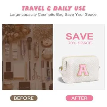 Personalized Initial Makeup Bag for Gifts and Travel