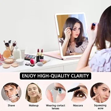 WEILY Makeup Mirror with Adjustable LED Lighting and Stand