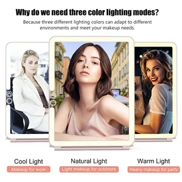 WEILY Makeup Mirror with Adjustable LED Lighting and Stand