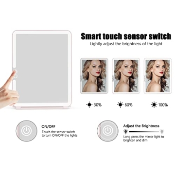 WEILY Makeup Mirror with Adjustable LED Lighting and Stand