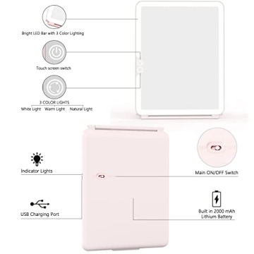 WEILY Makeup Mirror with Adjustable LED Lighting and Stand