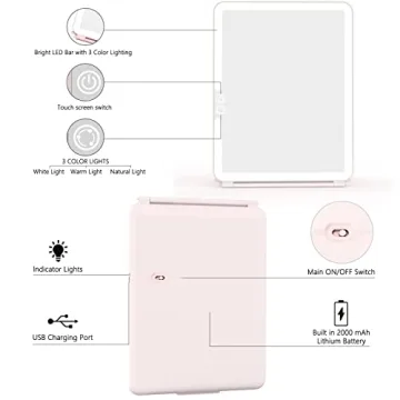 WEILY Makeup Mirror with Adjustable LED Lighting and Stand