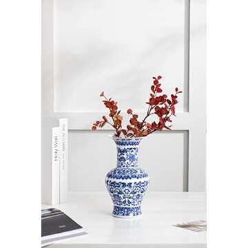 Blue and White Vase, Blue Vases Home Décor, Chinoiserie Vase, Blue and White Porcelain, Ceramic Vas...