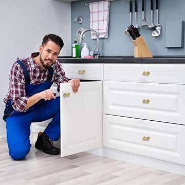 Redeam Thick Brass Bow Shape Cabinets Knobs for Cabinet Drawer Cupboard Pulls Handle Perfect Decor Furniture Accessories 2 Pieces Gold