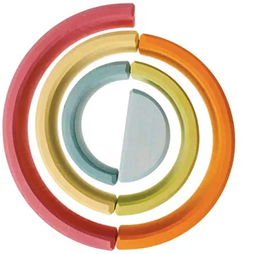Grimm's Pastel Rainbow Stacker Toy for Creative Play