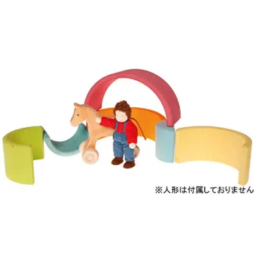 Grimm's Pastel Rainbow Stacker Toy for Creative Play