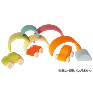 Grimm's Pastel Rainbow Stacker Toy for Creative Play