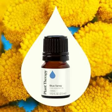Plant Therapy Blue Tansy Essential Oil 100% Pure, Undiluted, Natural Aromatherapy, Therapeutic Grade 2.5 mL (1/12 oz)