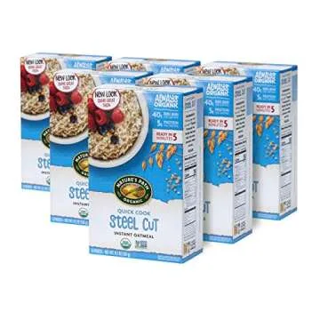 Nature's Path Organic Quick Cook Steel Cut Oatmeal - Quick & Nutritious Breakfast, 6-Pack