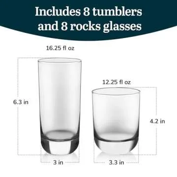 Libbey Polaris Glass Set - Elegant & Versatile Drinkware