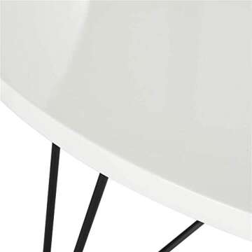 Safavieh Home Collection Maris Modern White Lacquer Round Hairpin Leg Coffee Table