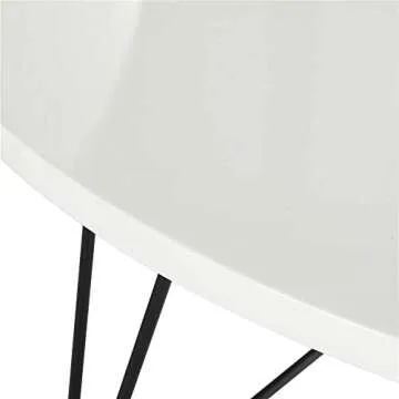 Safavieh Home Collection Maris Modern White Lacquer Round Hairpin Leg Coffee Table