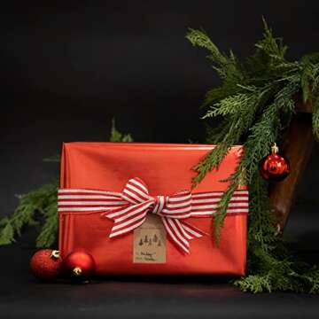 Boho Style Christmas Tree Gift Tag Stickers – 2 x 3 Inch Holiday Labels with Unique Tree Designs – 100 Adhesive Kraft Tags, Eco-Friendly, Made in USA