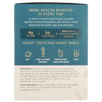 Teeccino Dandelion Caramel Nut Tea - Herbal & Caffeine Free