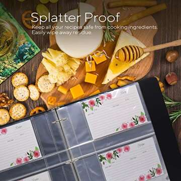 Toucan Craft Supplies Recipe Card Protectors, Refill Sheets for 3 Ring Binders,  Recipe Book Pocket Page Sheet Protectors, Holds 4 x 6-inch pockets, 4 Cards Per Sheet, Clear 50 Pack