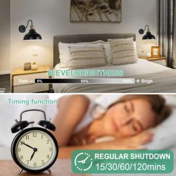 Larkar Modern Style Battery Operated Wall Sconces Set of 2, Battery Run Remote Control Non Hardwired Classic Wall Light Fixture Wall lamp for Indoor, Restaurants, Loft, Staircase