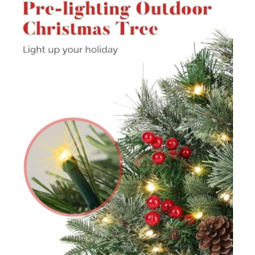 Prelit Holiday Planters with LED Lights for Outdoor