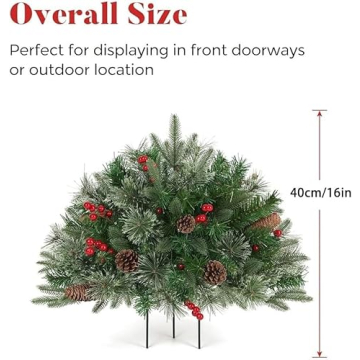 Prelit Holiday Planters with LED Lights for Outdoor