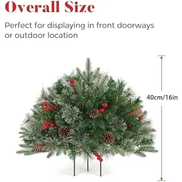 Prelit Holiday Planters with LED Lights for Outdoor