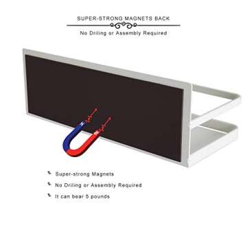 Hoopoton Magnetic Spice Rack - Single Tier Kitchen Organizer for Fridge