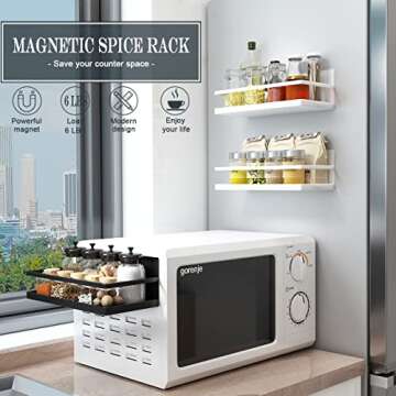 Magnetic Spice Rack Organizer - Easy Install & Space Saving