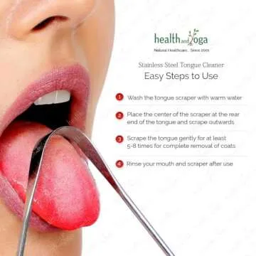 HealthAndYoga™ Stainless Steel Tongue Cleaner Scraper