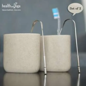 HealthAndYoga™ Stainless Steel Tongue Cleaner Scraper