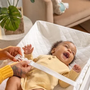 Summer by Ingenuity 4-Sided Changing Pad – Durable Quilted Changing Pad Made with Waterproof Material, Includes Infant Safety Belt with Quick-Release Buckle