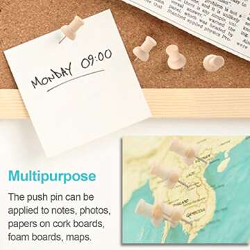 Thumb Tacks - Versatile Wooden Push Pins for Crafts & Office Use