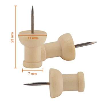 Thumb Tacks - Versatile Wooden Push Pins for Crafts & Office Use