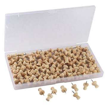 Thumb Tacks - Versatile Wooden Push Pins for Crafts & Office Use