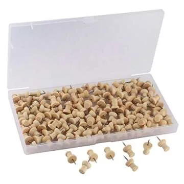 Thumb Tacks - Versatile Wooden Push Pins for Crafts & Office Use
