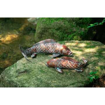 Elegant CLYB Koi Fish Statues for Garden Décor