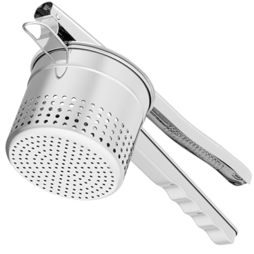 GloTika 15oz Potato Ricer Masher - Heavy Duty, Ergonomic & Versatile Kitchen Tool