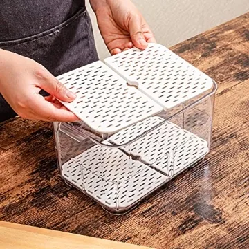 SANNO Fruit Containers Set of 2 for Fresh Produce Storage