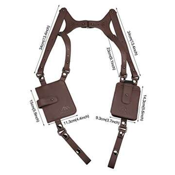Anti-Theft Hidden Underarm Strap Wallet Phone Holster Bag Leisure PU Leather Shoulder Pouch Double Shoulder Pocket Sport Vest Outdoors (Coffee)