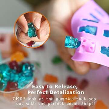 Gummy Bear Molds Silicone Set for Kids with Storage Box