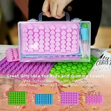 Gummy Bear Molds Silicone Set for Kids with Storage Box