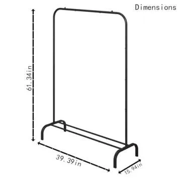 SUOERNUO Garment Rack for Hanging Clothes Rack Heavy Duty Portable with Bottom Metal Shelf Drying Coats Shirt,Black (Black)