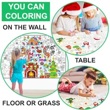 Xmas Giant Coloring Poster for Kids and Adults Activities