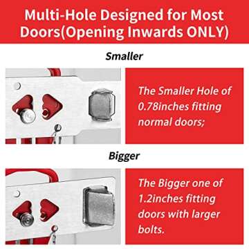 Portable Door Lock Extra Lock for Additional Privacy and Safety in Home,Hotel and Apartment,Prevent ...