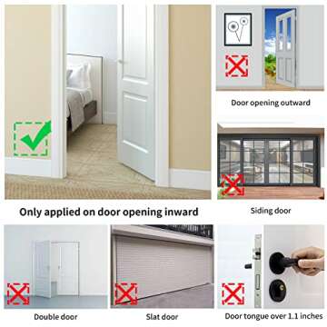 Portable Door Lock Extra Lock for Additional Privacy and Safety in Home,Hotel and Apartment,Prevent Unauthorized Entry,Protect Family Security in Traveling,Home,Bedroom,Hotel,Apartment,AirBNB