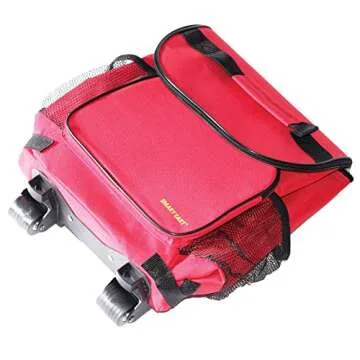 dbest products Ultra Compact Cooler Smart Cart, Red Insulated Collapsible Rolling Tailgate BBQ Beach Summer