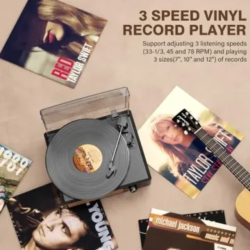 Affordable Vintage Record Player with Bluetooth Features