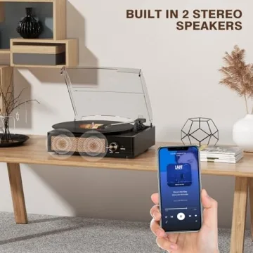 Affordable Vintage Record Player with Bluetooth Features