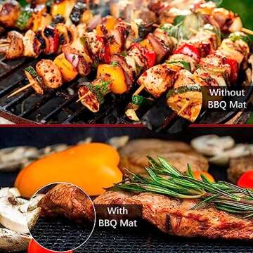 OSVINO Black Grill Mesh Mat 5 Pack Reusable Non-Stick BBQ Grill Mats 16"x12" Outdoor Barbecue Baking Accessories Works on Gas Charcoal Electric Grill for Grilling Meat, Fish, Steak, Vegetables