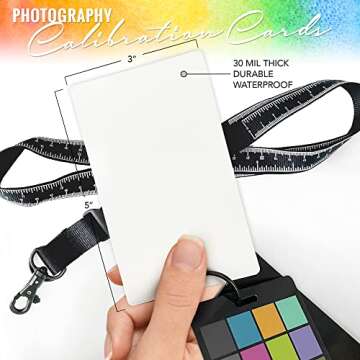 Camera Color Correction White Balance Card, 4In1 Color Correction Card Set by Pixiss, 18% Gray, Blac...